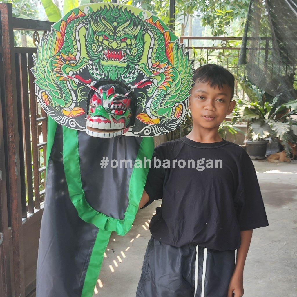 % Barongan Anak Ukuran Jumbo Spon Untuk Usia TK SMP Besar Motif Kayu Devil %