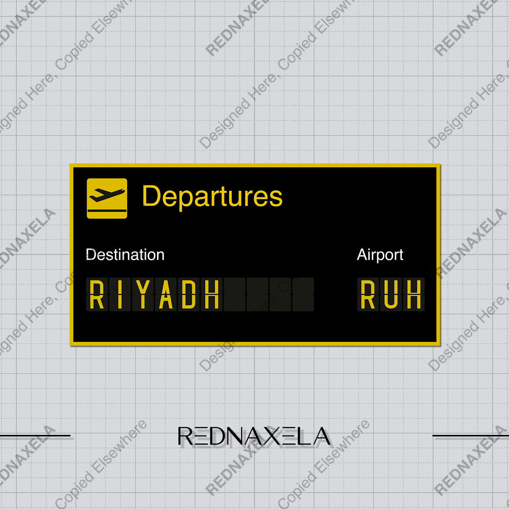 

Stiker Vinyl Airport Sign RUH Riyadh Departures Stiker Koper Travel Sticker