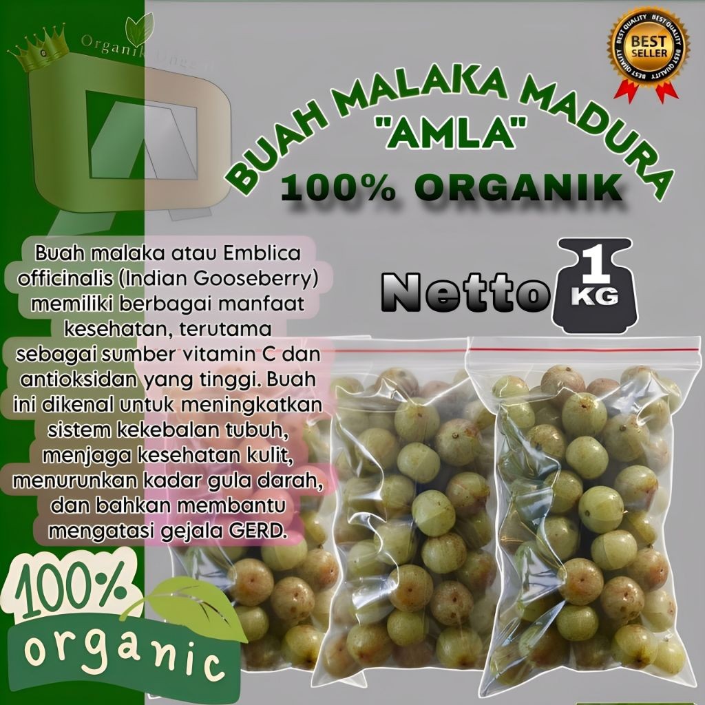 

Buah Amla Fresh 1kg || Buah Malaka Khas Madura|| Buah Herbal 100% Organik
