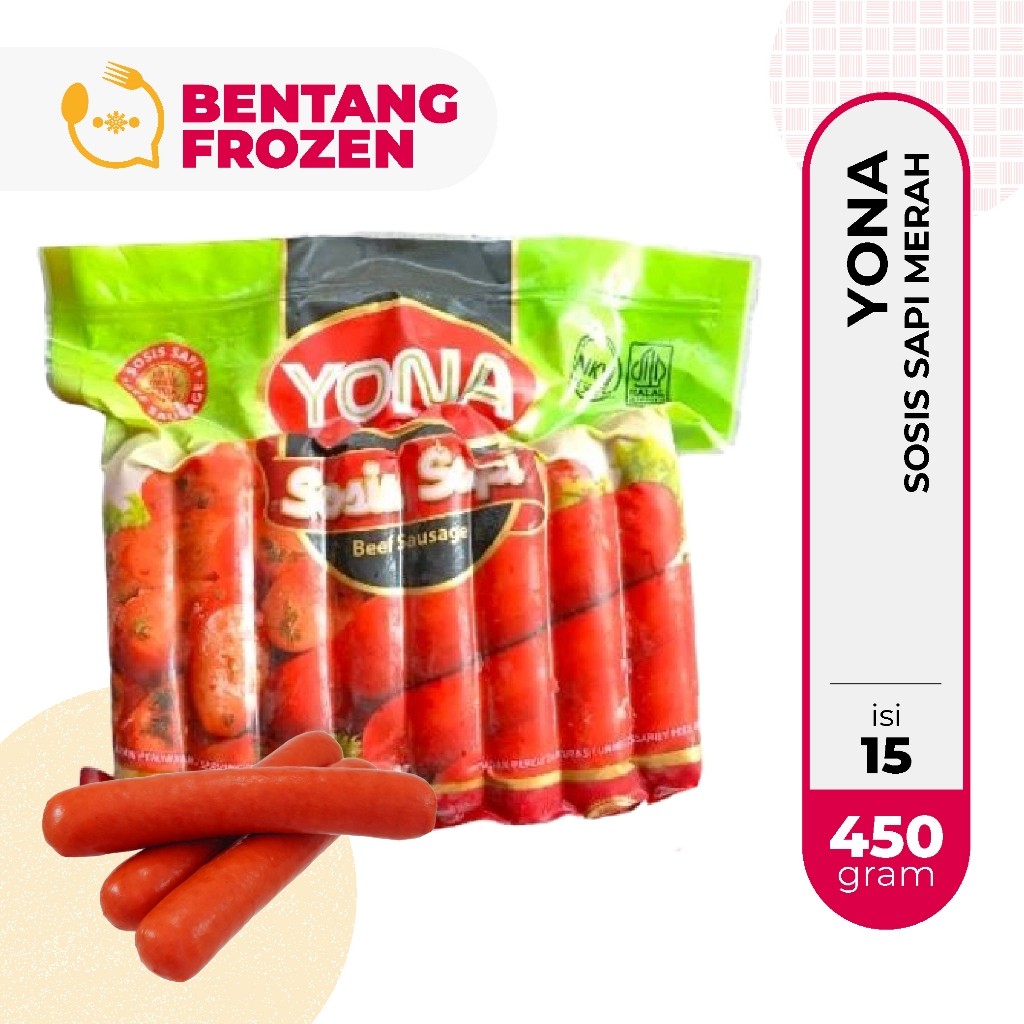 

Yona Sosis Sapi Merah 450gr Isi 15