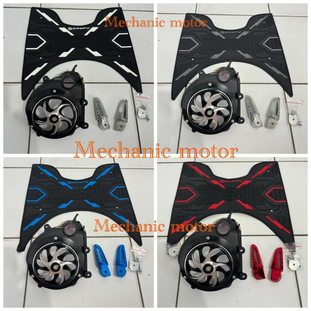 PAKET VARIASI SCOOPY KARPET KAKI SCOOPY / PIJAKAN KAKI / ALAS KAKI SCOOPY NEW 2020-2024 + COVER RADI