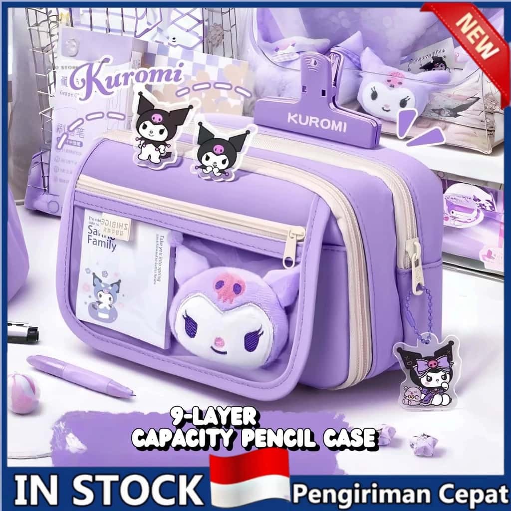 

Kuromi Tas Tempat Pencil Tas Pensil Kapasitas Besar Tempat Transparan Ungu Multifungsi
