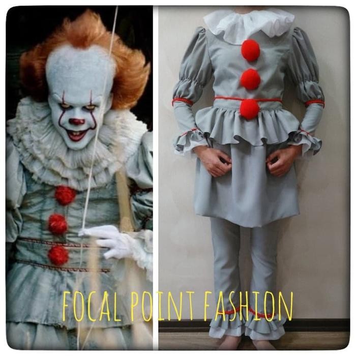 "TNKSYU" - SALE Baju Halloween kostum pennywise IT dewasa unisex clown badut halloween costume - S