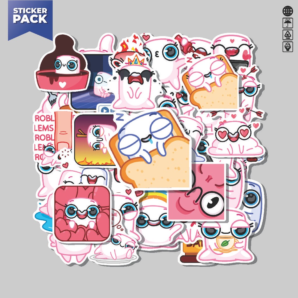 

[100PCS]Stiker Pack Stiker Marshmelita Aesthetic Vinyl Anti Air Dekorasi Sticker Laptop Buku Journal Koper Helm Casing HP Gitar Helm Skateboard