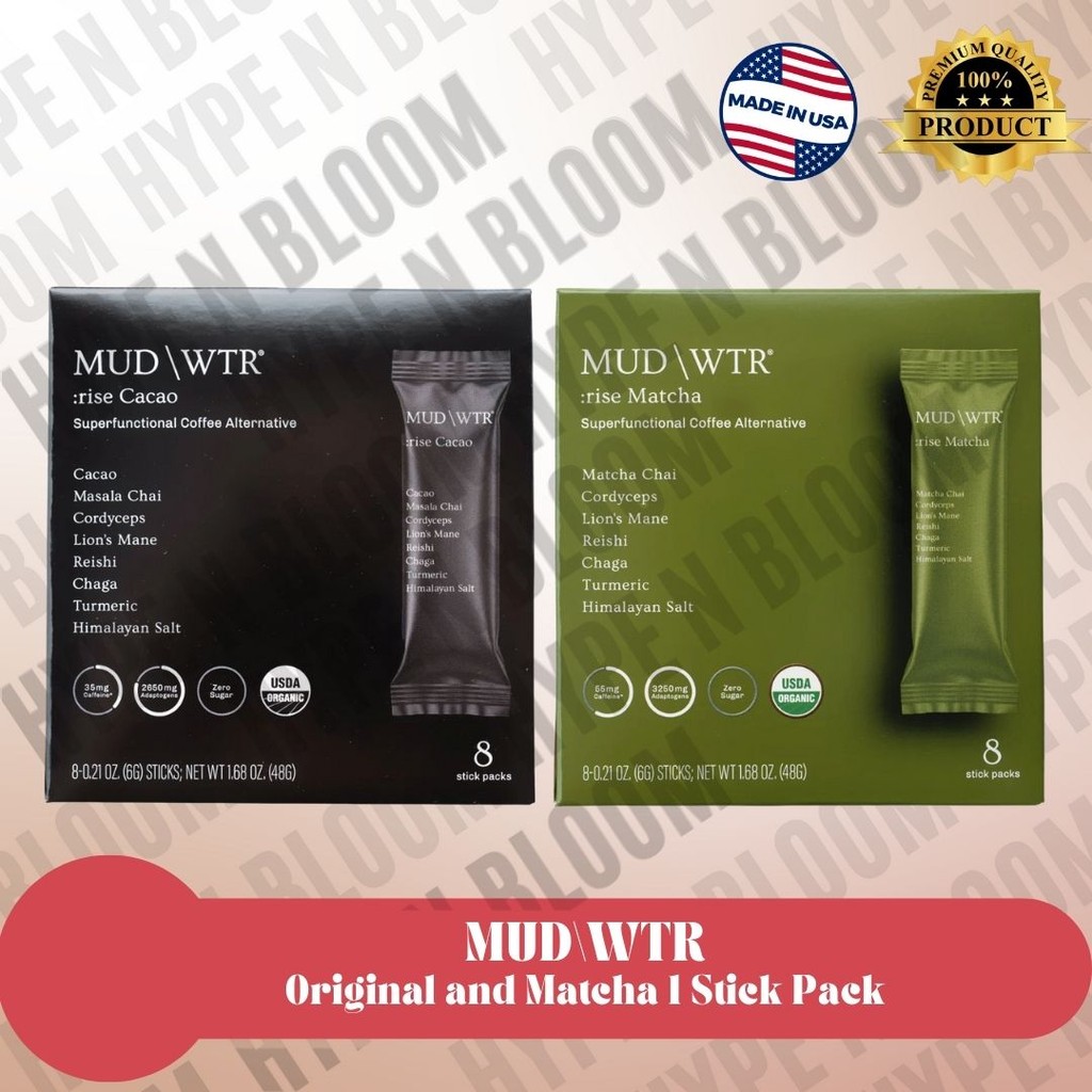 

MUD/WTR Original Matcha drink instan drinks powder minuman sachet instan bubuk green tea mushroom coffee alternative energy focus lion's mane cordyceps chaga reishi