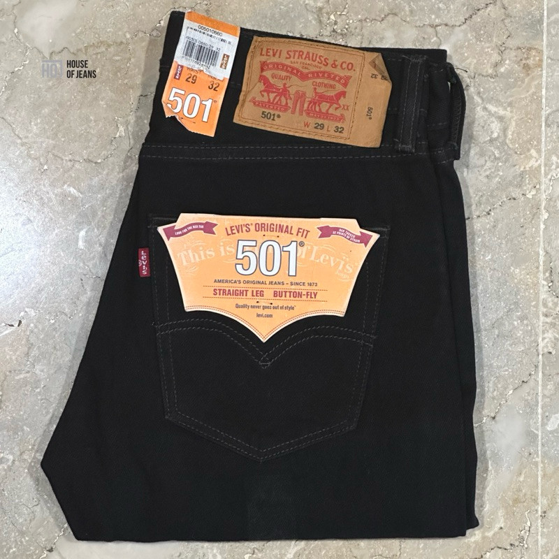 Celana Jeans 501 Original Fit Black 501-0660