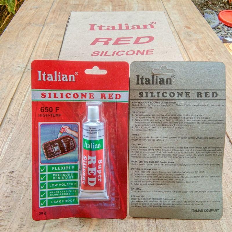 

Lem Super RED Silicone Italian 30g Lem Autosealer Siller Sealer Siler Merah Packing Paking