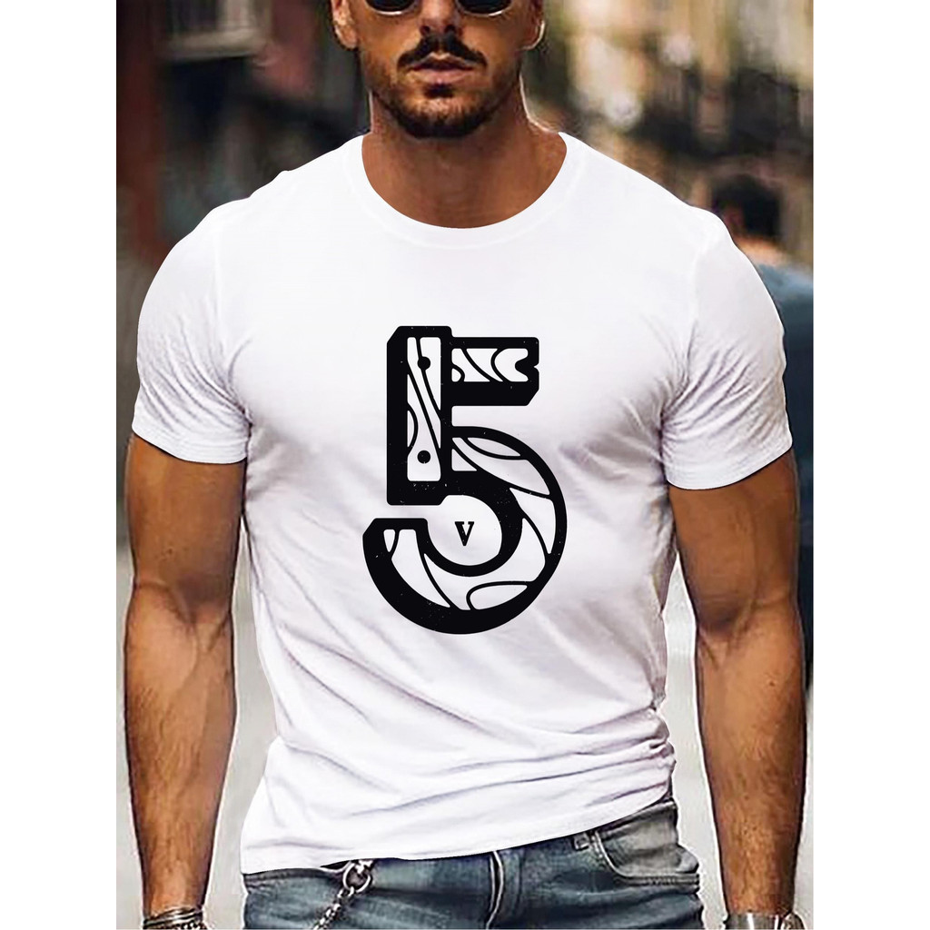 Kaos Pria Angka 5 - Kaos Pria Lengan Pendek, Kaos Distro Pria, Kaos Pria Keren, Kaos Cowok