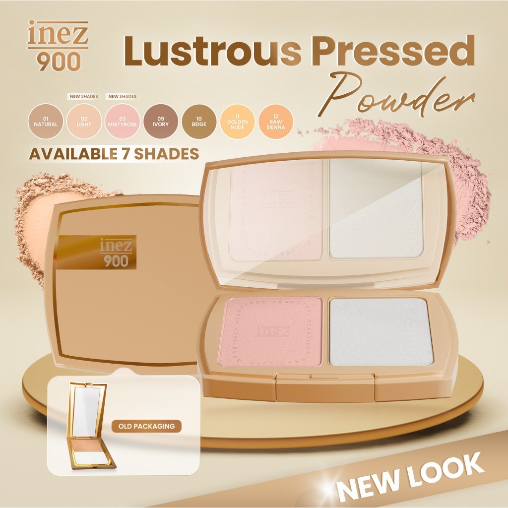 Inez 900 Lustrous Pressed Powder Bedak Padat Pengantin Makeup Artis Glowing Tahan Lama