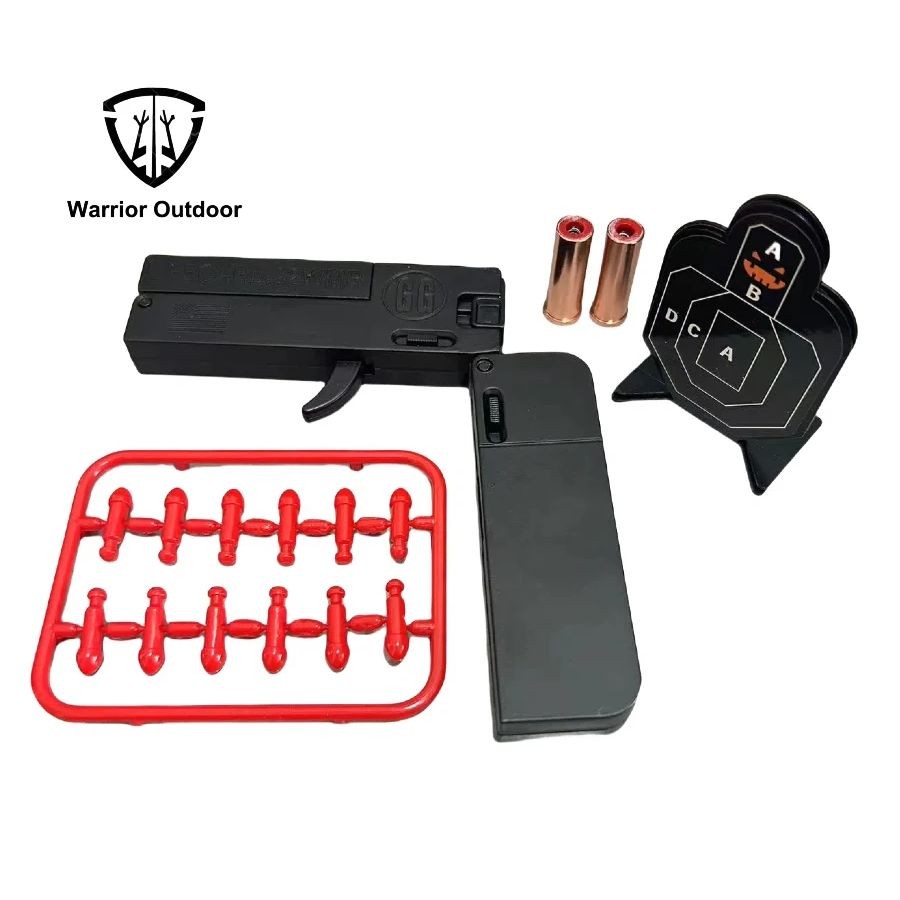 High Quantity LifeCard Folding Toy Pistol Hand Toy Card  With Soft Bullets Alloy Shooting Model Adul