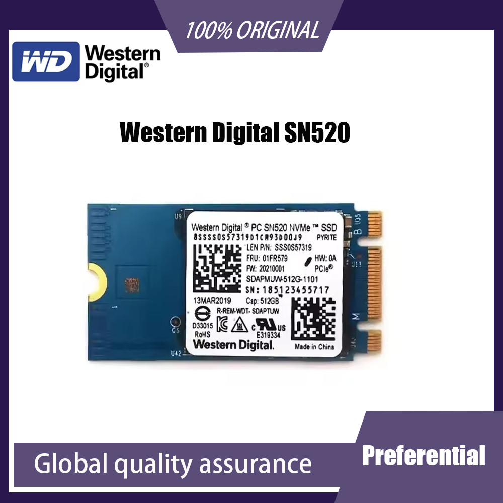 Western gital SN520 M.2 2242 NVME Laptop SSD 512GB 256GB 128GB Internal conductor Hard sk Refurbishe