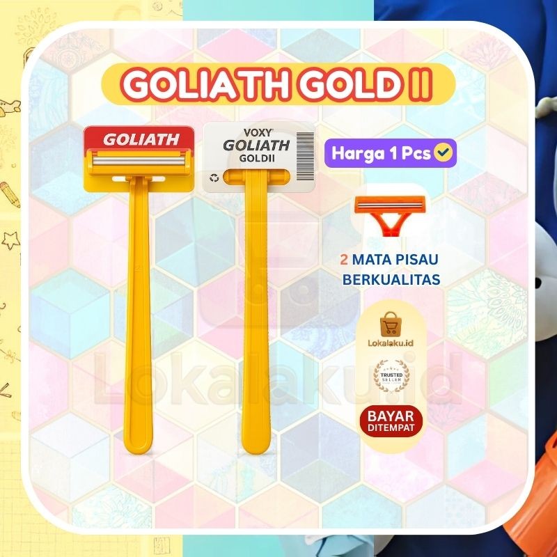 Pisau Cukur Voxy Kuning Goliath Gold 2 [] Alat Cukur Kumis Tajam Murah Berkualitas [] UDSHOP