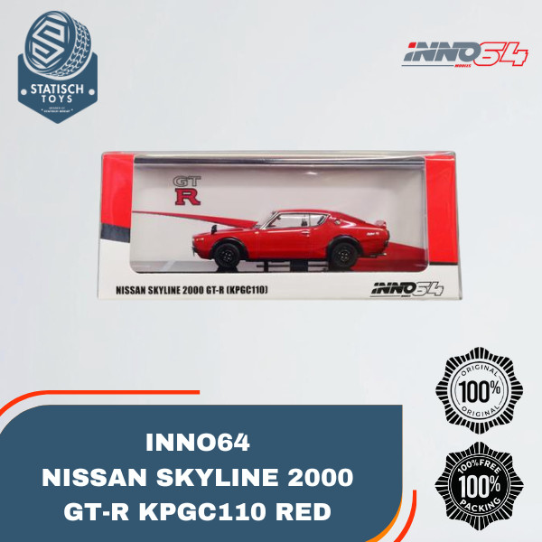 Inno 1/64 Nissan Skyline 2000 GT-R KPGC110 Merah Inno64