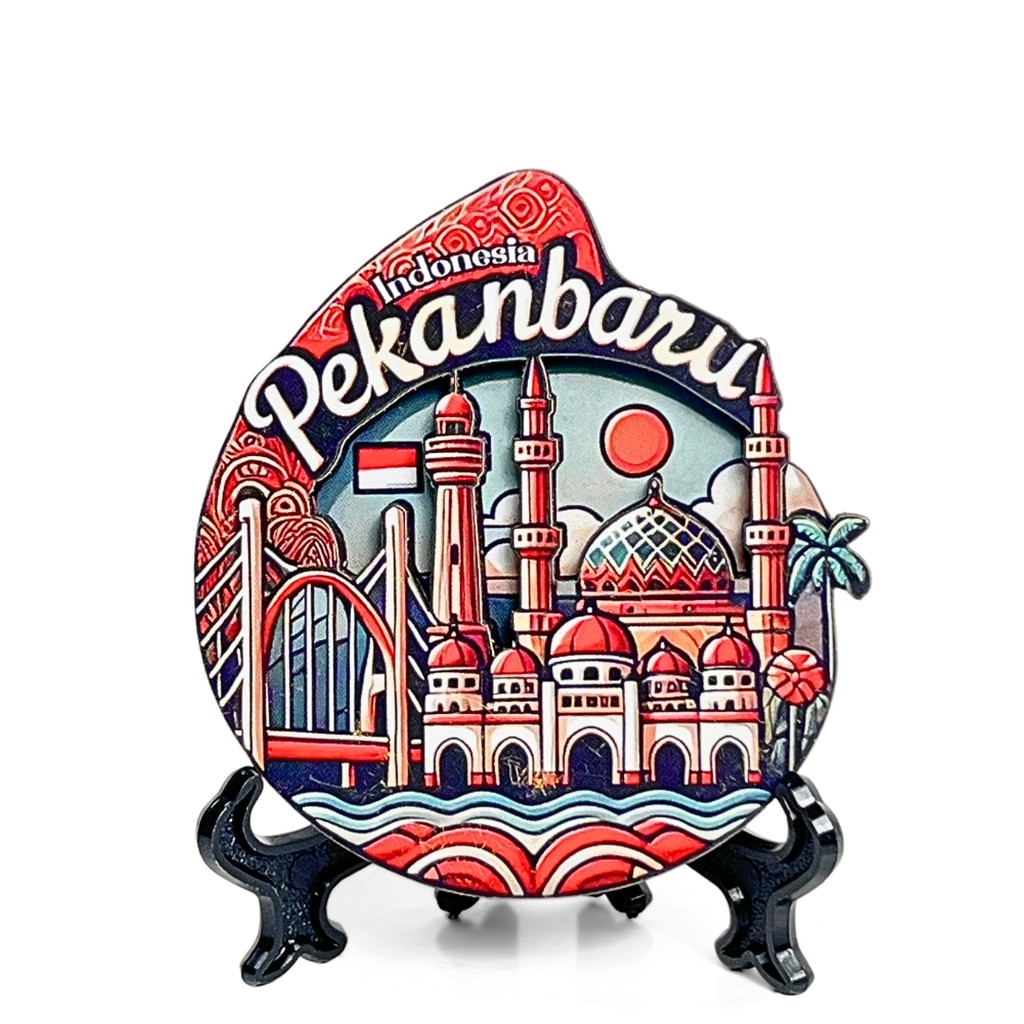 Souvenir Magnet Kulas Pekanbaru Oleh oleh Negara Indonesia Kaki Piring