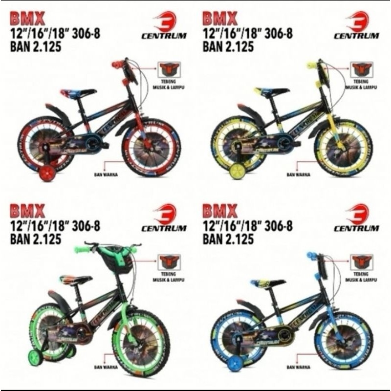 Mom&Joy Sepeda Anak BMX Ukuran 12 / 16 / 18 Centrum CT 306 Murah / Sepeda Anak Laki BMX Ukuran 12 / 