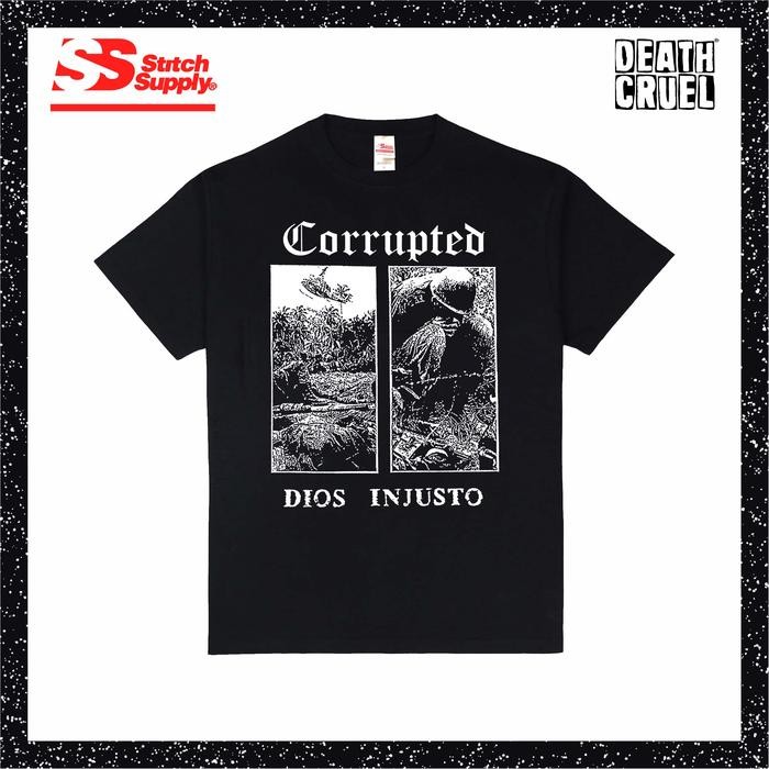 (COD) CORRUPTED - Dios Injusto T-shirt Kaos Band Cotton Stitch Supply Heavy Tshirt Katun - M