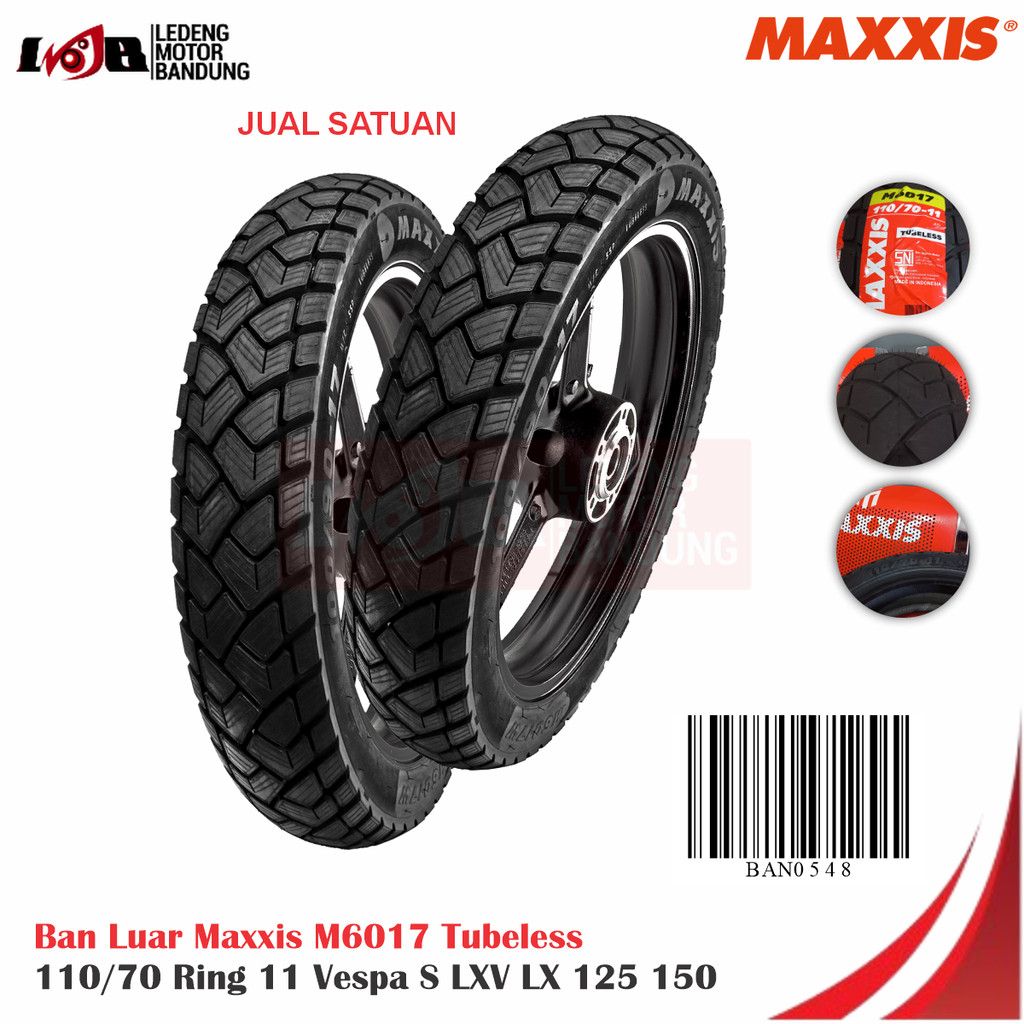 Ban Maxxis M6017 110/70 Ring 11 Tubeless Vespa S LXV LX 125 150 Motor Matic
