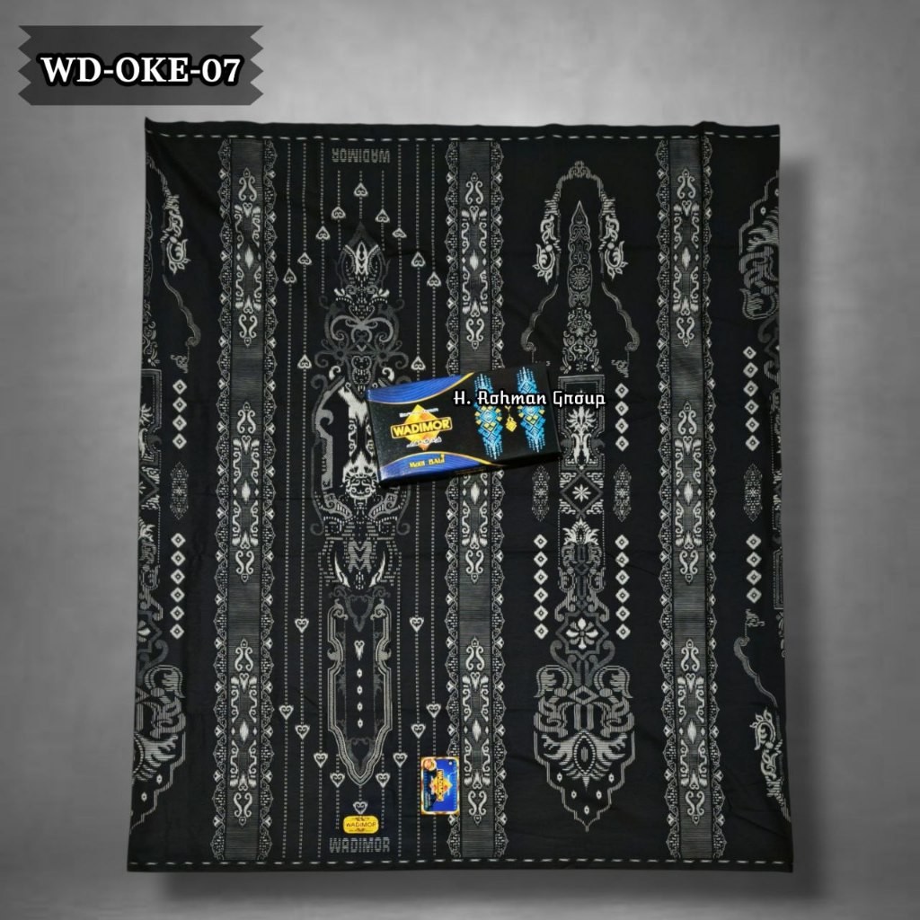 Sarung Wadimor Bali OK Black Series | Sarung Batik Wadimor | Wadimor Hitam Motif Teratai