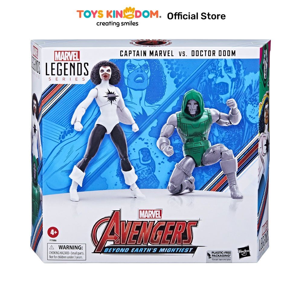 Toys Kingdom Marvel Set Action Figure Legends Captain Marvel & Dr Doom Toys Kids Toy Action Figur Ma