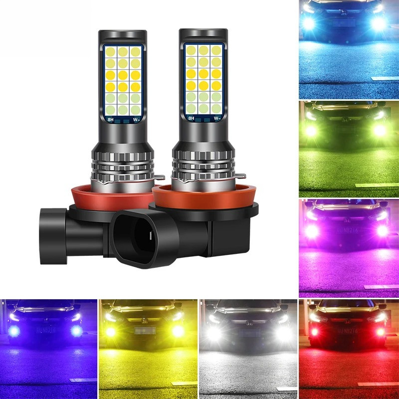 2PCs 20W 3 colors flash H8 H11 LED fog lights h4 h7led fog light 3030 36smd Q7 H9 LED bulbs 9005 900