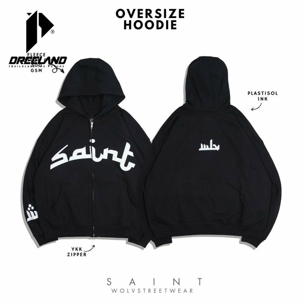 Dreeland Jaket Oversize Hoodie Cotton Fleece 300 gsm