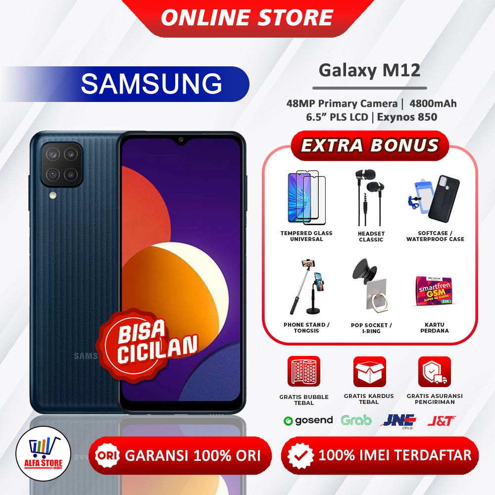 SAMSUNG M12 RAM 3 32GB RAM 4 64GB GARANSI RESMI