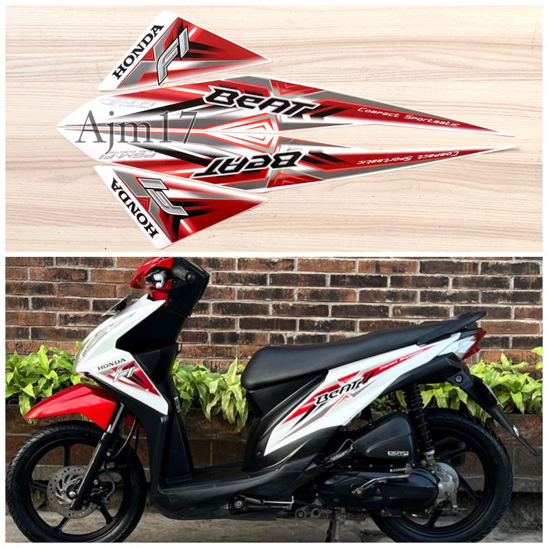 STIKER STRIPING  MOTOR HONDA BEAT FI TAHUN 2015  LIS  STIKER SUDAH DI CUTTING / POTONG