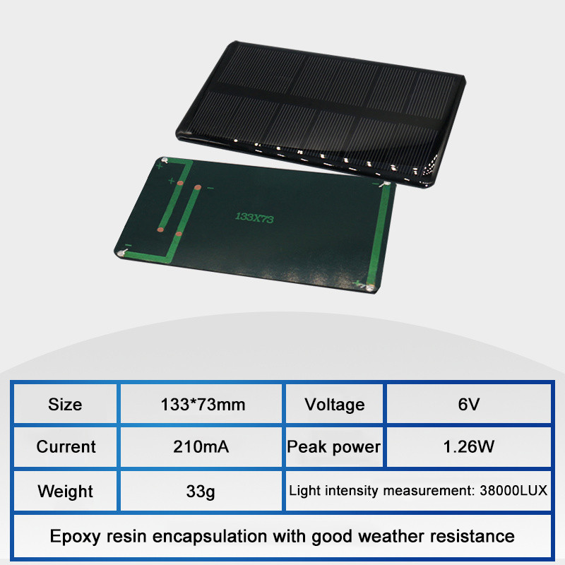 Wholesale 6V Mini Solar Panel 70mA 100mA 150mA 210mA 250mA 500mA 550mA Solar Cell Epoxy Board Y Batt