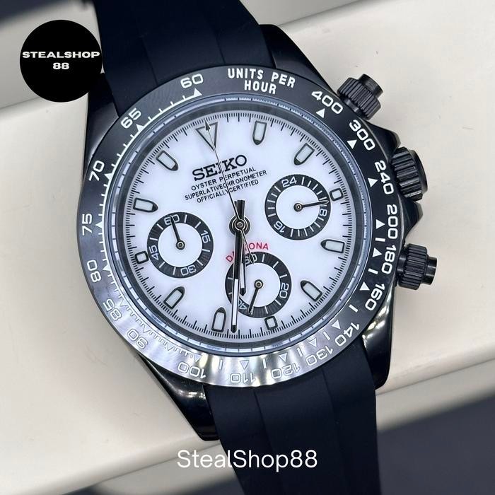 Seiko Shirojira Daytona Panda Stealth VK63 Mr Joe Custom