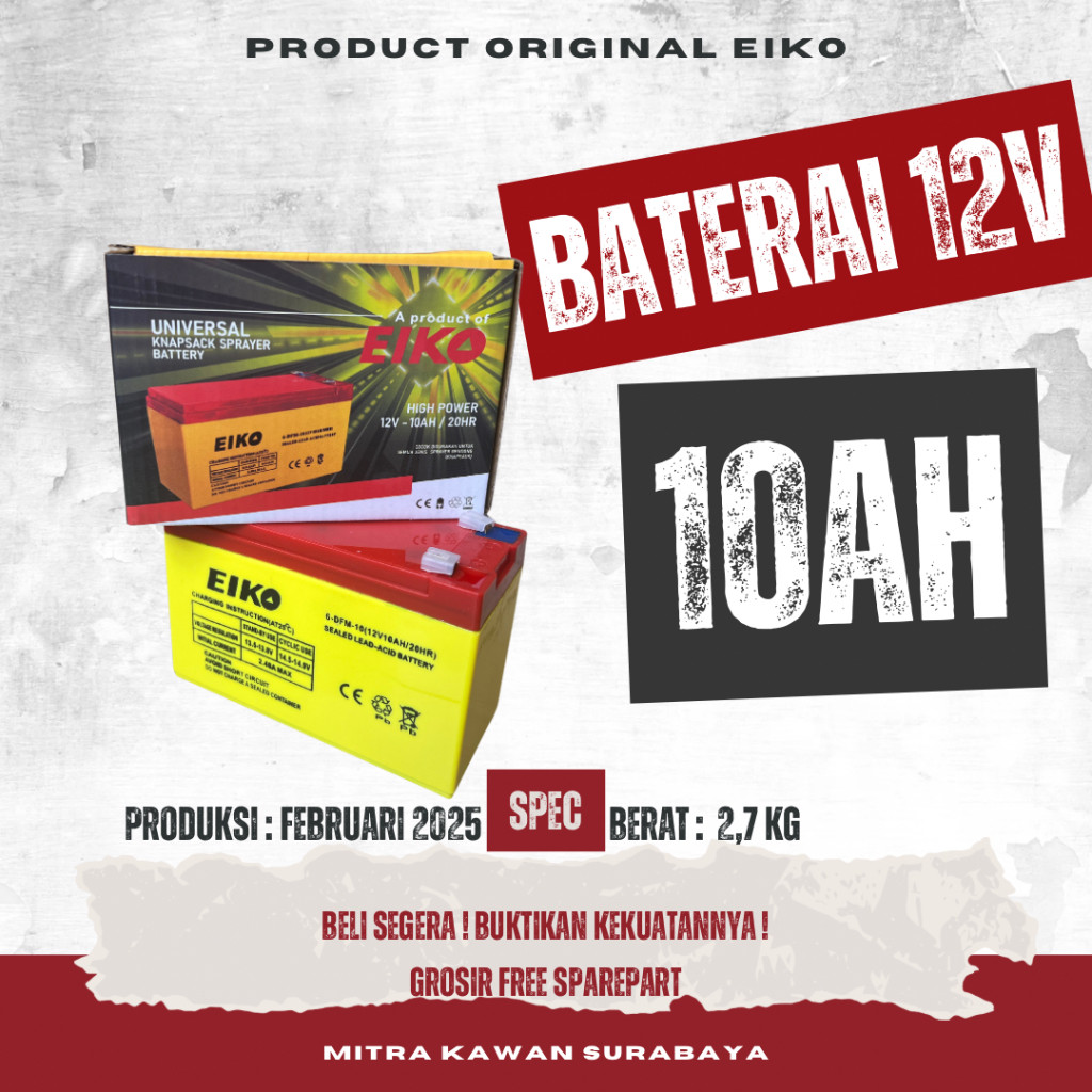 Battery Sprayer Aki Sepeda 12V 10Ah