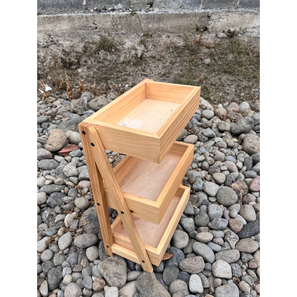 Rak Bawang Kayu 3 Susun / Rak Bumbu Serbaguna