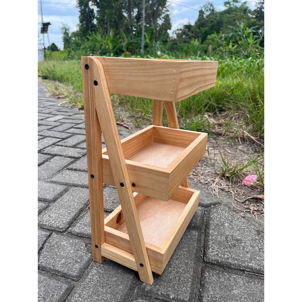 Rak bumbu dapur | rak serbaguna | rak portable | rak susun | rak susun 3 | rak kayu | rak estetik | 