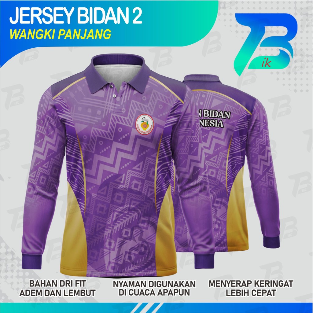 JERSEY WANGKI BIDAN 2 LENGAN PANJANG/KAOS KERAH BIDAN 2 FULLPRINTING/JERSEY POLO BIDAN 2