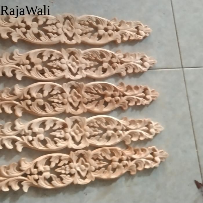 ornamen ukiran kayu tempel 45x7 sangkar burung RJ14