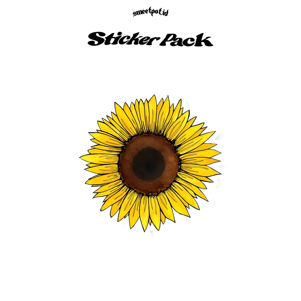 Stiker Aesthetic "sunflower" / Stiker Bunga Matahari / Stiker Helm / Stiker Local Brand / Stiker Aes