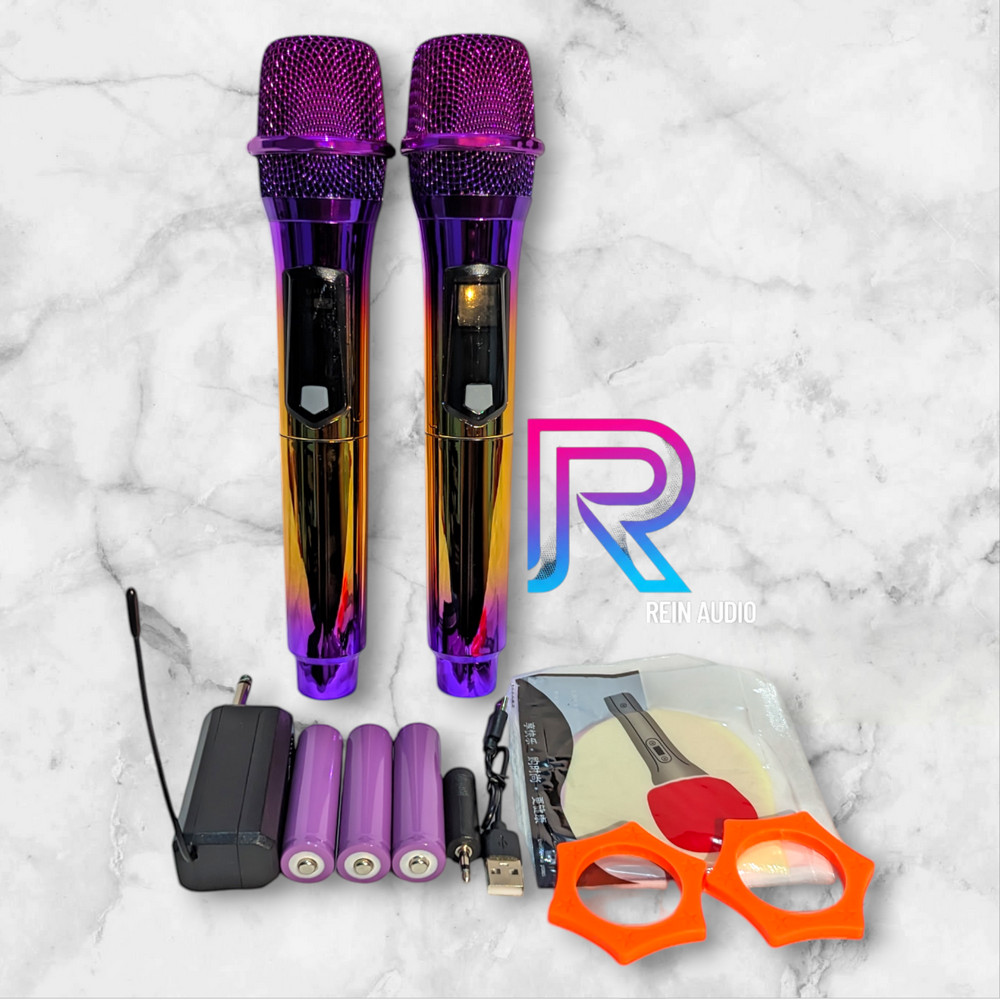 BEST SELLER Mic / Mikrofon / Microphone Fleco M-32 Mikrofon Dua Tanpa Kabel Mic Mikrofon Karaoke Pro