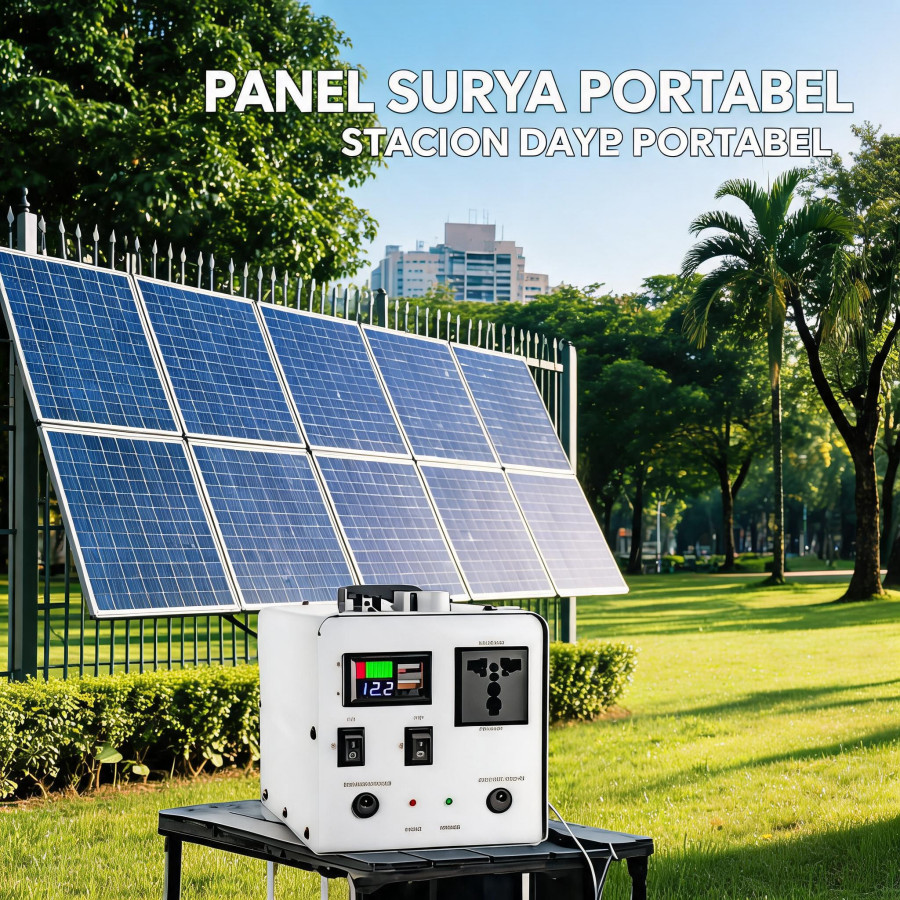 PROMO PORTABLE SOLAR PANEL GENERATOR KIT PEMBANGKIT LISTRIK TENAGA SURYA LED