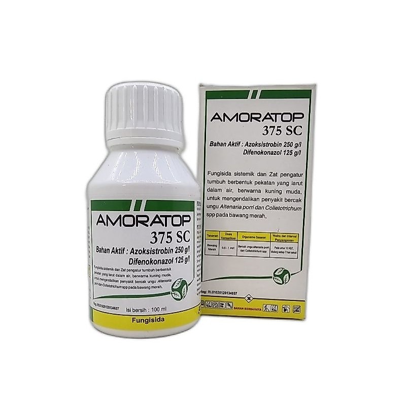 FUNGISIDA AMORATOP 375SC 100ML - BAHAN AKTIF : AZOKSISTROBIN 250 g/l DIFENOKONAZOL 125 g/l