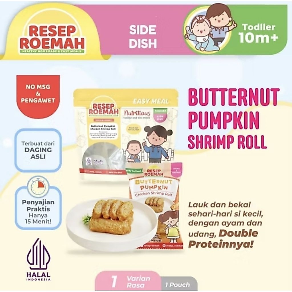 RESEP ROEMAH | RESEP ROEMAH BUTTERNUT PUMPKIN CHICKEN SHRIMP ROLL | FROZEN FOOD | FINGER FOOD