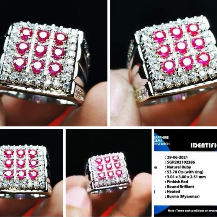 Cincin permata ruby + memo