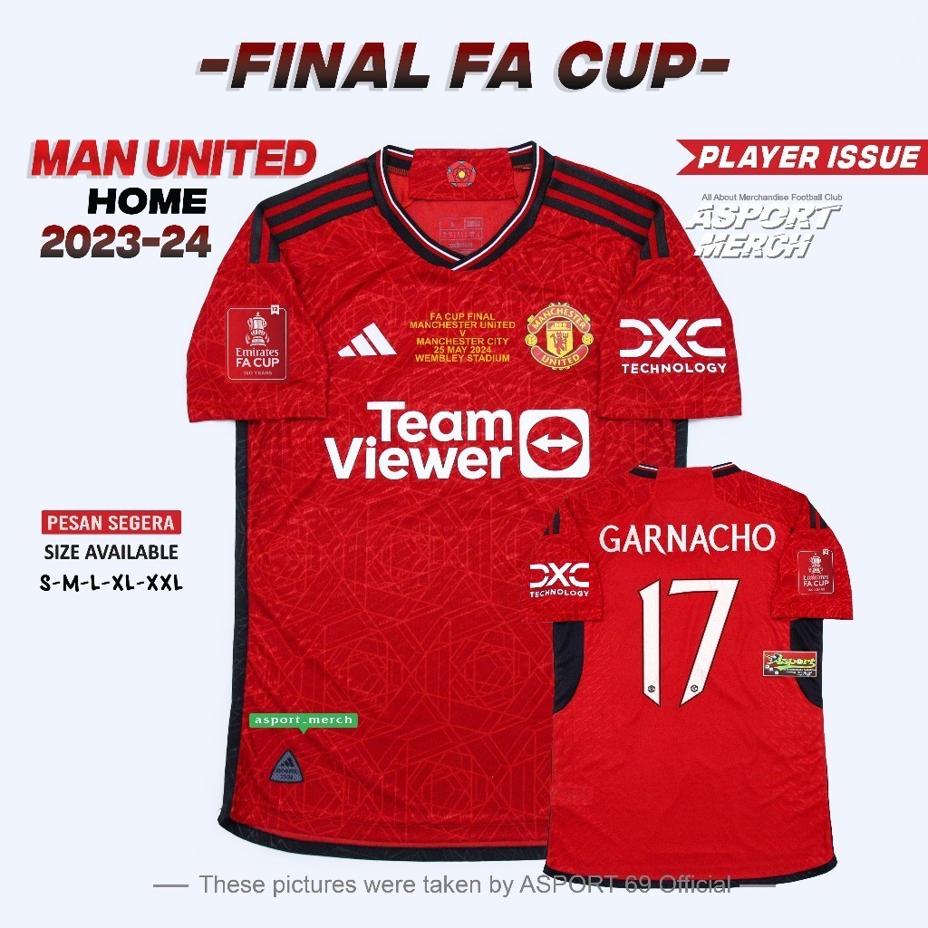 MU FA CUP PLAYER ISSUE JERSEY BOLA MU M4N UNITED HOME FA CUP 2023 2024 JERSEY MU HOME PI 23 24 FINAL