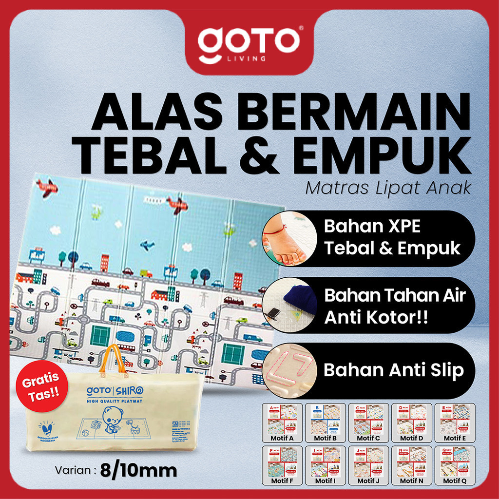 Goto Shiro Playmate Bayi Matras Lipat Playmat Anak Tebal 180x200 cm