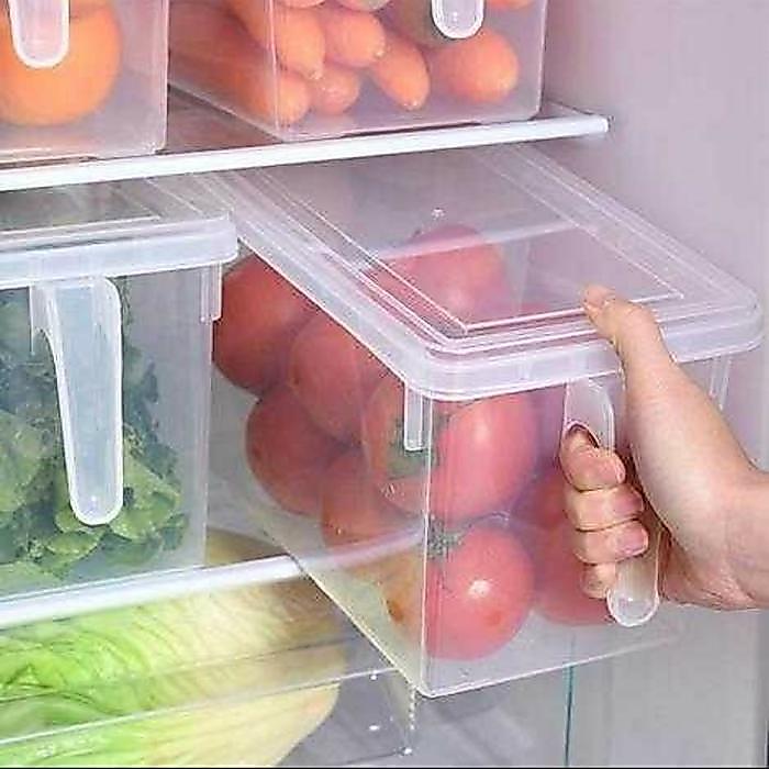 Khusus Gosend! Kotak Makanan Kulkas Transparan Besar Box Makanan Kulkas Plastik