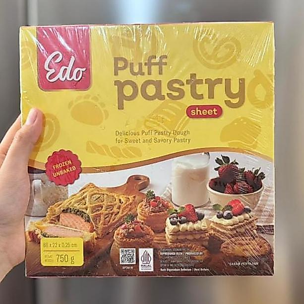 Edo Puff Pastry Sheet /Danish 750gr / Mini Puff Edo 375gr Roti Zuppa Soup Frozen