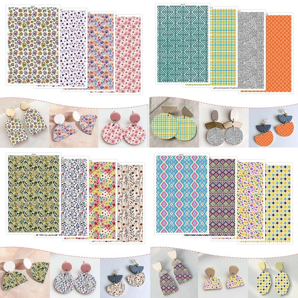 

Beautiful Floral Retro Pattern Polymer Clay Watercolor Transfer Paper Pottery Earrings Jewelry Soluble Disposable Sticker Tools