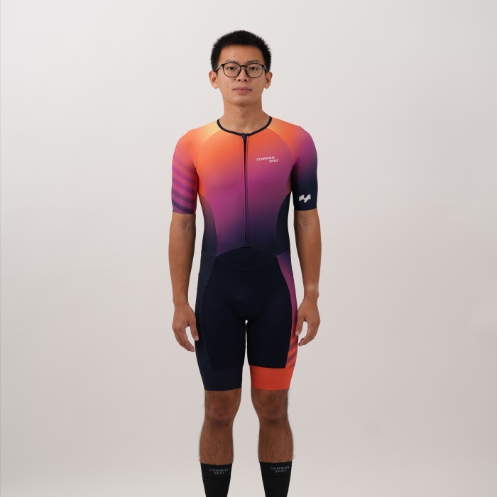 Men Short Sleeves Speed Series Tri Suit Triathlon - High