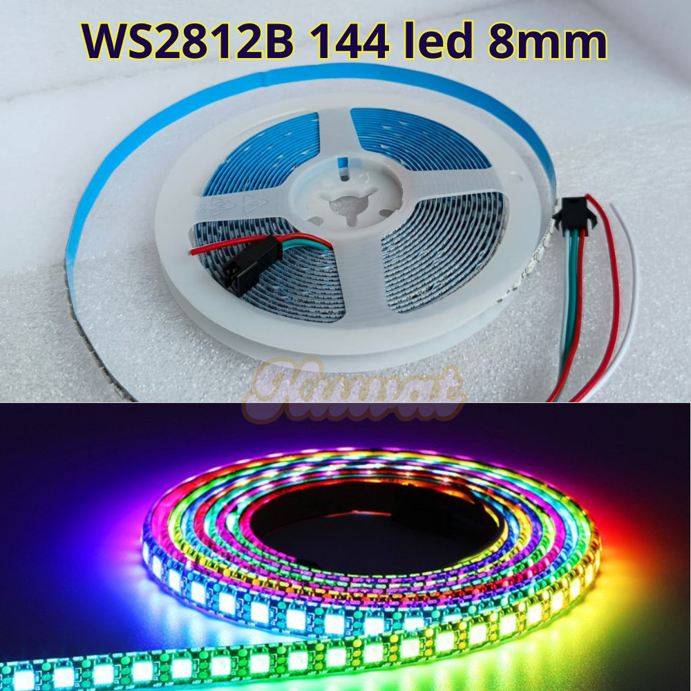 Lampu LED strip RGB ARGB WS2812B 8mm 144led 5V | Led WS2812B