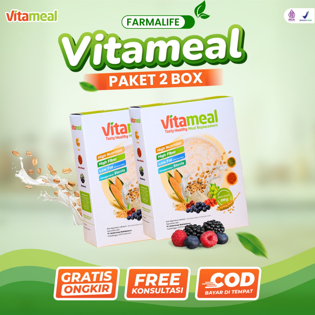 

Vitameal Vitamil Sereal Sehat Multigrain Vitamilk Membantu Menstabilkan Gula Darah 2 Box Original