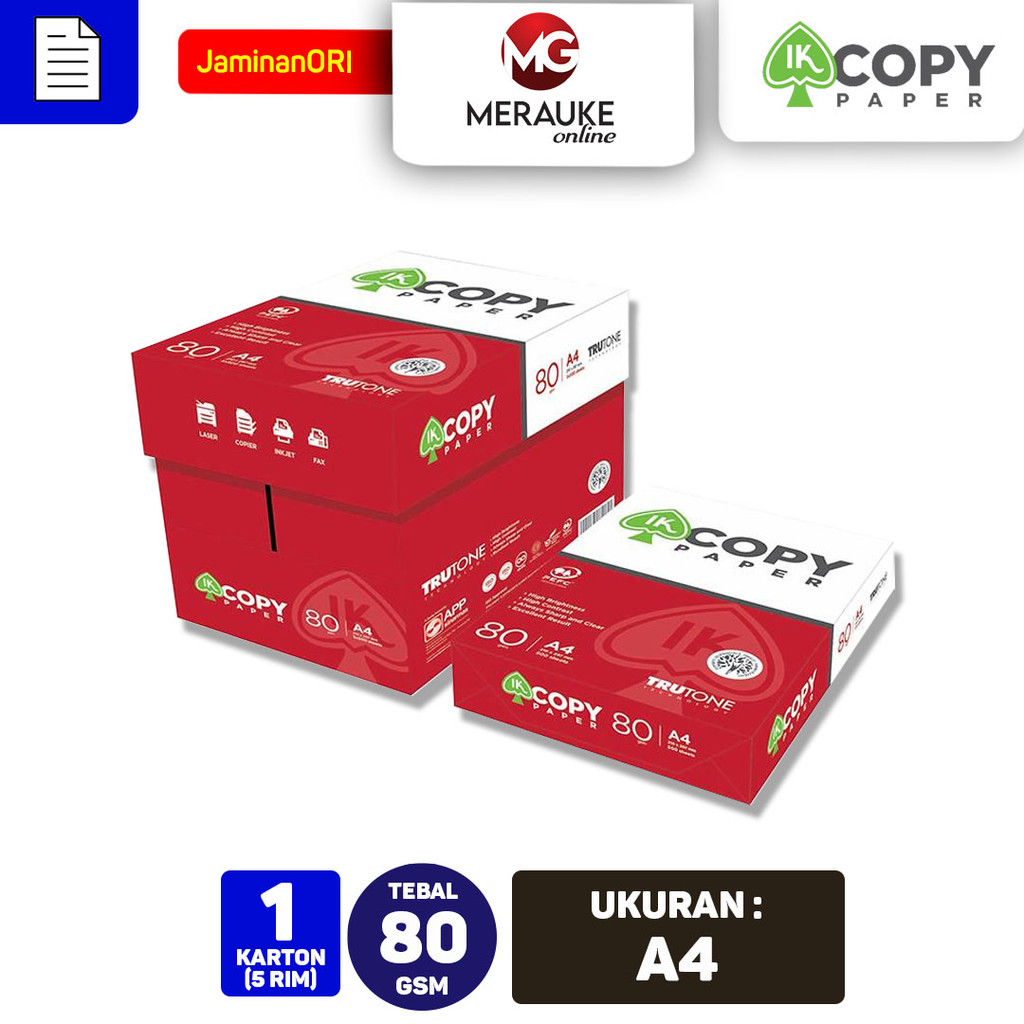 

Kertas HVS IK Copy Paper A4 80 GSM KARTON