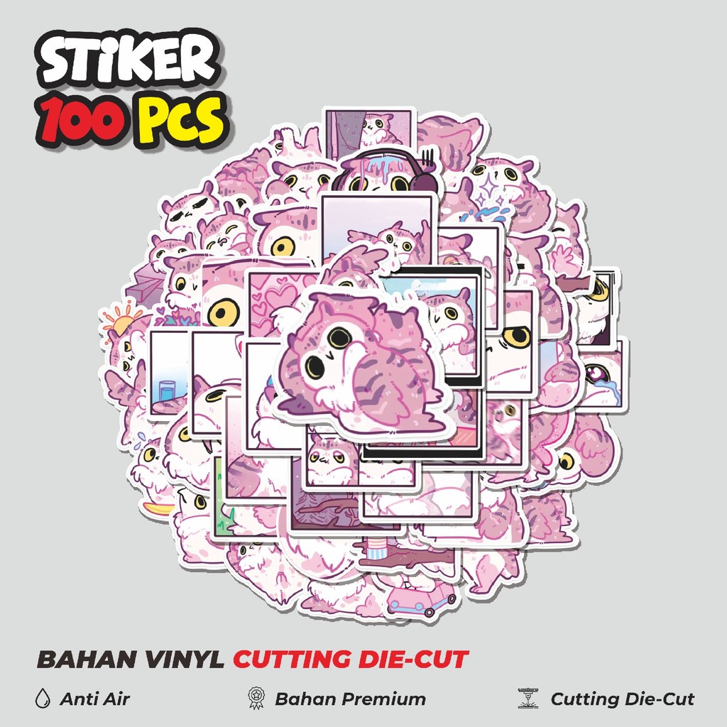 

Terbaru! 50 pcs Stiker Animal Owl Sava The Purple [Burung Hantu] Dekorasi Lucu Kreatif untuk Notebook, Skateboard, HP